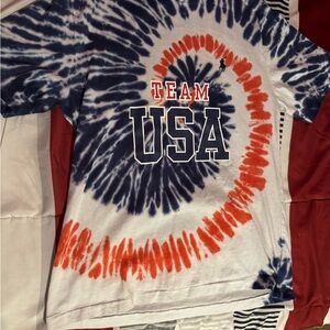 Ralph Lauren Kids USA Tie-Dye Shirt - Red, Blue, White